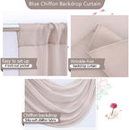 10ftx10ft Taupe Chiffon Sheer Backdrop Curtains, Wrinkle-Free Wedding Backdrop Drapes for Birthday Party, alternate view 4