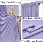 10ftx10ft Wrinkle Free Lavender Backdrop Curtain for Parties, Polyester Photo Backdrop Drapes Purple 2 Panels, alternate view