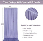 10ftx10ft Wrinkle Free Lavender Backdrop Curtain for Parties, Polyester Photo Backdrop Drapes Purple 2 Panels, alternate view