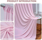 10ftx10ft Wrinkle Free Light Pink Backdrop Curtains for Parties, Silky Polyester Photo Backdrop Drapes 2 Panels, alternate