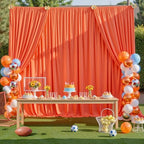 10ftx10ft Wrinkle Free Orange Backdrop Curtains for Parties, Silky Polyester Photo Backdrop Drapes 2 Panels, alternate view 3