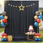 10ftx12 ft Wrinkle Free Black Backdrop Curtain for Wedding Parties,2 Panels 5x12 ft Long Silky Polyester Photo, alternate