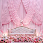 10FTx12FT Baby Pink Backdrop Curtains for Weddings, Birthdays and Photos in W5' x H12'(2 panels) in Baby Pink, alternate view