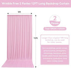 10FTx12FT Baby Pink Backdrop Curtains for Weddings, Birthdays and Photos in W5' x H12'(2 panels) in Baby Pink, alternate view