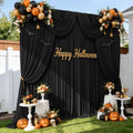 10FTx12FT Black Backdrop Curtains for Wedding Party, Birthday and Halloween in W5' x H12'(2 panels) in black