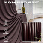 10ftx12ft Brown Backdrop Curtains for Parties, Wrinkle Free Polyester Brown Photo Backdrop Drapes 2 Panels 12 ft, alternate