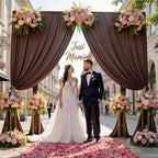10ftx12ft Brown Backdrop Curtains for Parties, Wrinkle Free Polyester Brown Photo Backdrop Drapes 2 Panels 12 ft, alternate