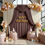 10ftx12ft Brown Backdrop Curtains for Parties, Wrinkle Free Polyester Brown Photo Backdrop Drapes 2 Panels 12 ft, alternate