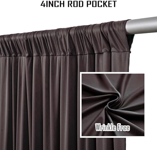 10FTx12FT Brown Backdrop Curtains for Weddings, Birthdays and Photography in W5' x H12'(2 panels) in Brown, alternate view 2