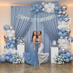 10ftx12ft Dusty Blue Backdrop Curtains for Parties, Wrinkle Free Polyester Photo Backdrop Drapes 2 Panels 12 ft, alternate