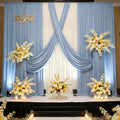 10FTx12FT Dusty Blue Backdrop Curtains for Weddings, Birthdays and Photos in W5' x H12'(2 panels) in Dusty Blue