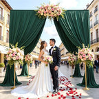 10ftx12ft Hunter Green Backdrop Curtains for Parties, Wrinkle Free Polyester Hunter Green Photo Backdrop Drapes, alternate