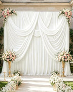 10ftx12ft Ivory Backdrop Curtain for Wedding & All Parties in W5' x H12'(2 panels) in Ivory