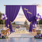 10ftx12ft Purple Backdrop Curtains for Wedding Parties, Wrinkle Free Polyester Photo Backdrop Drapes 2 Panels 12, alternate