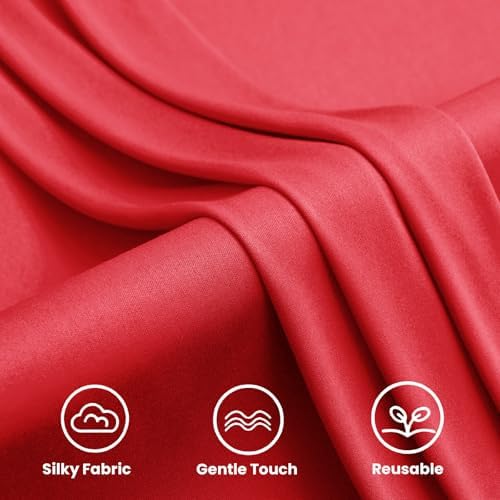 10FTx12FT Red Backdrop Curtains for Weddings Party, Birthdays and Labor Day in W5' x H12'(2 panels) in Red, alternate view 4