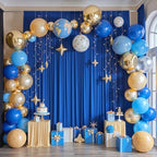 10FTx12FT Royal Blue Backdrop Curtains for Weddings, Birthday and Labor Day in W5' x H12'(2 panels) in Royal, alternate view