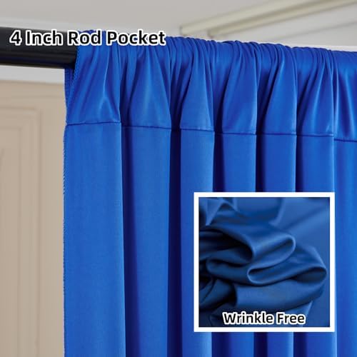 10FTx12FT Royal Blue Backdrop Curtains for Weddings, Birthday and Labor Day in W5' x H12'(2 panels) in Royal, alternate view