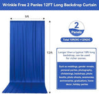 10FTx12FT Royal Blue Backdrop Curtains for Weddings, Birthday and Labor Day in W5' x H12'(2 panels) in Royal, alternate view