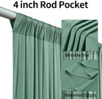10ftx12ft Sage Green Backdrop Curtains for Parties, Wrinkle Free Polyester Sage Green Photo Backdrop Drapes 2, alternate view