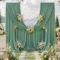10FTx12FT Sage Green Backdrop Curtains for Weddings, Birthdays and Photos in W5' x H12'(2 panels) in Sage Green
