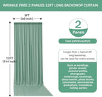 10FTx12FT Sage Green Backdrop Curtains for Weddings, Birthdays and Photos in W5' x H12'(2 panels) in Sage Green, alternate