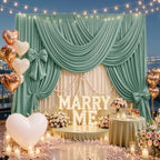 10FTx12FT Sage Green Backdrop Curtains for Weddings, Birthdays and Photos in W5' x H12'(2 panels) in Sage Green, alternate