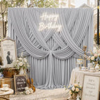 10FTx12FT Silver Backdrop Curtains for Weddings, Birthdays and Photography in W5' x H12'(2 panels) in Sliver, alternate view