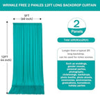 10FTx12FT Turquoise Backdrop Curtains for Weddings, Birthdays and Photos in W5' x H12'(2 panels) in Turquoise, alternate view