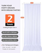 10ftx12ft White Backdrop Curtain for Wedding & All Parties in W5' x H12'(2 panels) in White, alternate view 2
