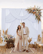 10ftx12ft White Backdrop Curtain for Wedding & All Parties in W5' x H12'(2 panels) in White, alternate view 5
