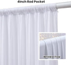 10FTx12FT White Backdrop Curtains for Wedding Party, Birthday and Labor Day in W5' x H12'(2 panels) in White, alternate view