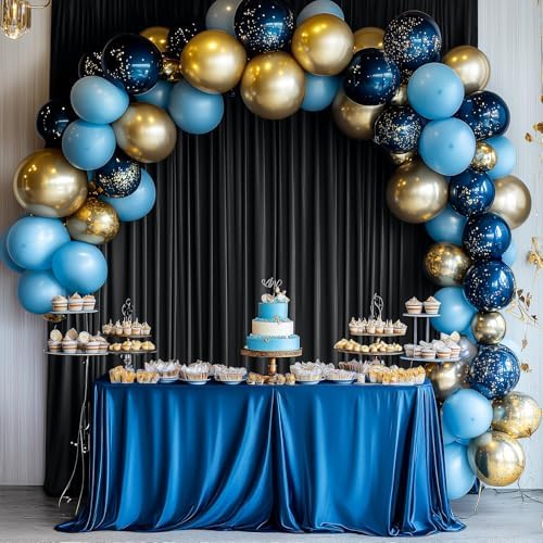 10ftx14ft Black Backdrop Curtain for Wedding Parties, Wrinkle Free Polyester 2 Panels 14 ft Long Photo Backdrop, alternate