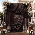 10ftx14ft Brown Backdrop Curtain for Wedding Parties
