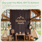 10ftx14ft Brown Backdrop Curtain for Wedding Parties, alternate view 3