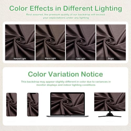 10ftx14ft Brown Backdrop Curtain for Wedding Parties, alternate view 5