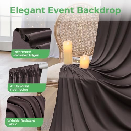 10ftx14ft Brown Backdrop Curtain for Wedding Parties, alternate view 6