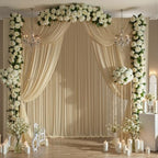 10FTx14FT Champagne Backdrop Curtains for Wedding, Birthday and Photography in W5' x H14'(2 panels) in beige, alternate view