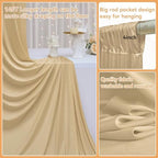 10FTx14FT Champagne Backdrop Curtains for Wedding, Birthday and Photography in W5' x H14'(2 panels) in beige, alternate view