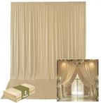 10FTx14FT Champagne Backdrop Curtains for Wedding, Birthday and Photography in W5' x H14'(2 panels) in beige, alternate view