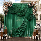 10ftx14ft Forest Green Backdrop Curtain for Wedding Parties