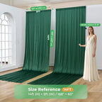 10ftx14ft Forest Green Backdrop Curtain for Wedding Parties, alternate view 3