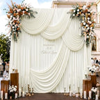 10ftx14ft Ivory Backdrop Curtain for Wedding Parties