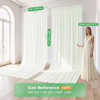 10ftx14ft Ivory Backdrop Curtain for Wedding Parties, alternate view 2