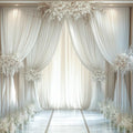 10FTx14FT Ivory Backdrop Curtains for Weddings, Birthdays and Photography in W5' x H14'(2 panels) in ivory