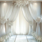 10FTx14FT Ivory Backdrop Curtains for Weddings, Birthdays and Photography in W5' x H14'(2 panels) in ivory