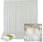 10FTx14FT Ivory Backdrop Curtains for Weddings, Birthdays and Photography in W5' x H14'(2 panels) in ivory, alternate view 4