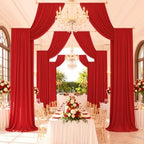 10ftx14ft Red Backdrop Curtain for Wedding Parties, alternate view 2