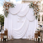 10ftx14ft White Backdrop Curtain for Wedding Parties