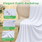 10ftx14ft White Backdrop Curtain for Wedding Parties, alternate view 6