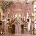 10ftx15ft Dusty Pink Backdrop Curtains for Parties, Wrinkle Free Polyester Dusty Pink Photo Backdrop Drapes 2